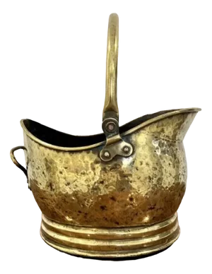 Victorian Brass Helmet Coal Scuttle, 1880s