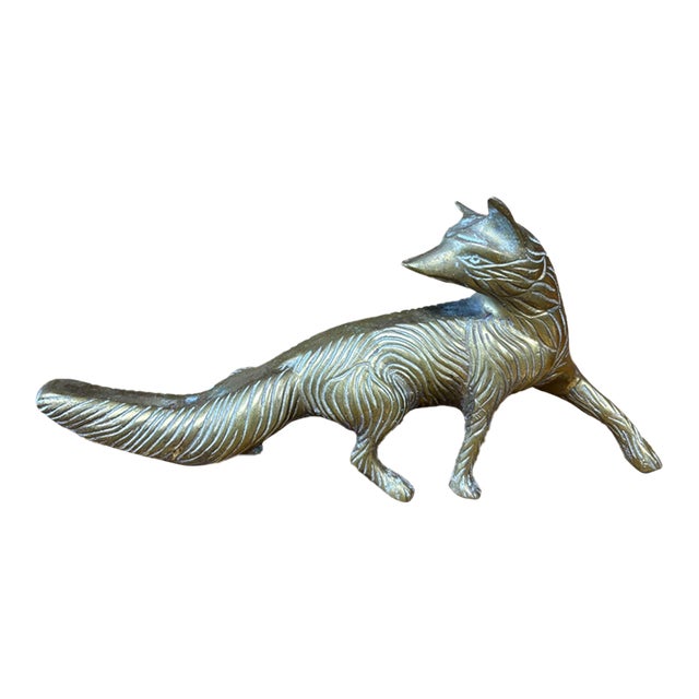 Vintage Brass Fox Figure For Sale