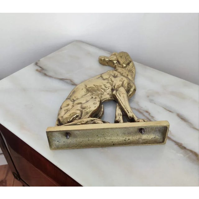 Italian Gilt Brass Setter Dog Door Stop or Bookend, 1970s For Sale - Image 6 of 7