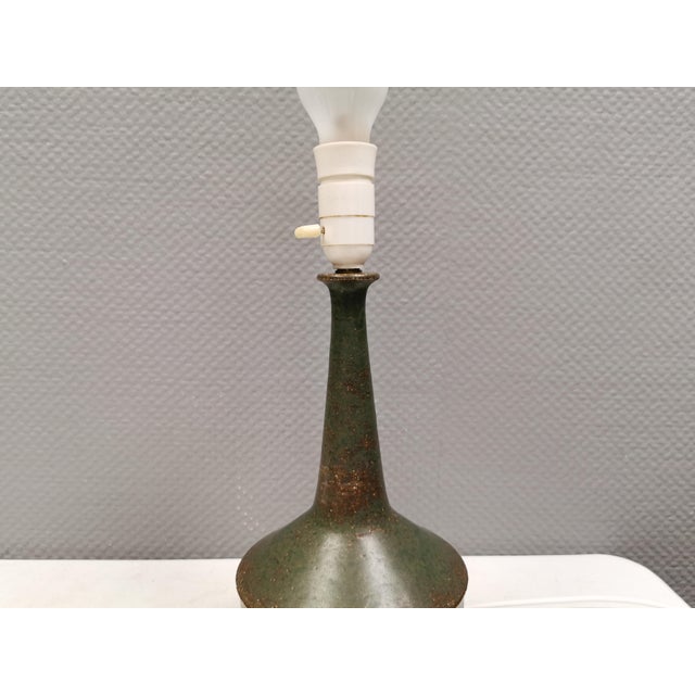 Dark Olive Green Stoneware Lamp from Palshus, Denmark, 19560s For Sale - Image 10 of 14