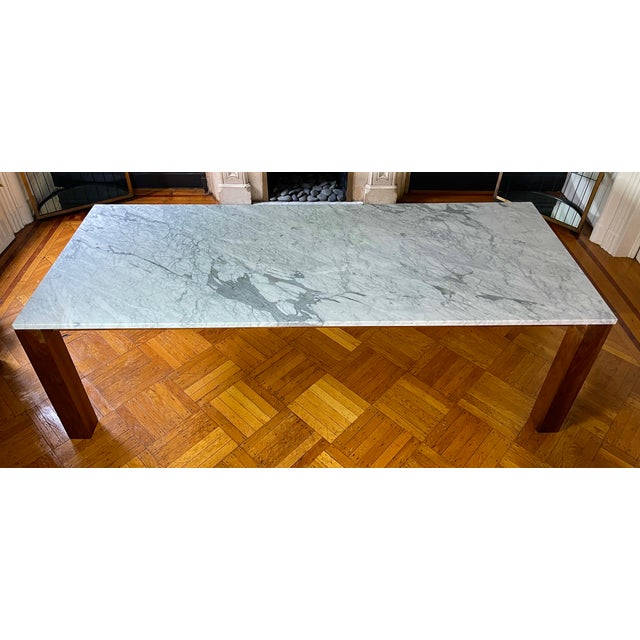 Design Within Reach Mapp Carrara Marble Top Dining Table by Vincent Chia | Design Within Reach For Sale - Image 4 of 13