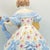 Herend Deryne (Mrs. Dery) Large 14” Porcelain Figure: Woman With Guitar/Mandolin (Blue Gown, Floral Motifs) Ligeti Early Mark, Vintage #5753 For Sale - Image 10 of 18