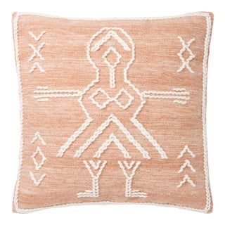 Justina Blakeney X Loloi Rust / Ivory 22" X 22" Cover with Down Pillow For Sale