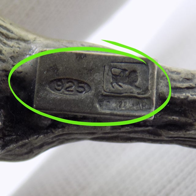 Silver Large Vintage Italian Handmade Sterling Silver Elephant Figurine, Arezzo, Tuscany, Italy, 1980s For Sale - Image 8 of 13