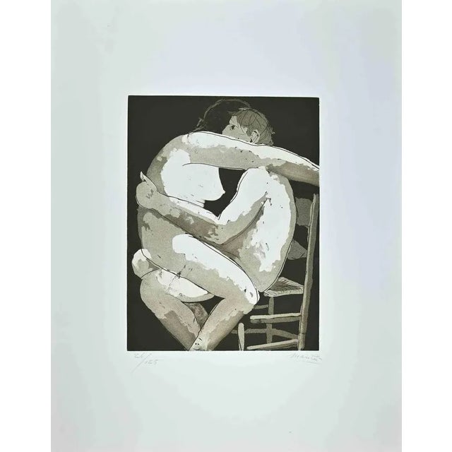 Lovers I is an original etching, realized by Giacomo Manzù in 1970. Hand Signed. numbered, Edition of 26/125 prints....