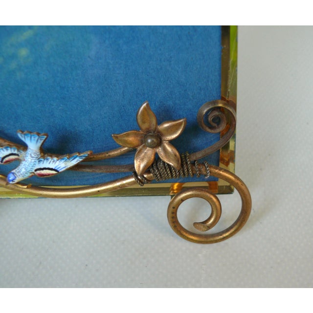 Art Nouveau Möwel Picture Frame in Brass and Enamel from D.R.G.M, Germany, 1890s For Sale - Image 13 of 18