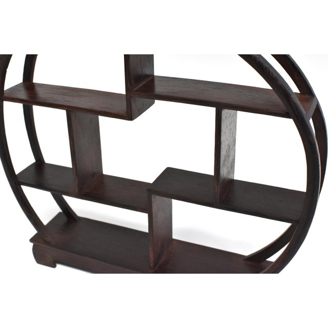 Small Wenge Wood Display Stand, Mini Shelf, Peach Shape Chairish