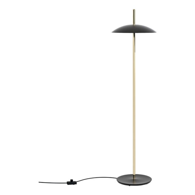 Signal Floor Lamp / Reading Light, Black & Brass, by Souda, Modern, Minimal, Plug In For Sale