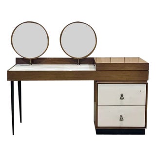 1970s Dressing Table With 2 Round Mirrors For Sale