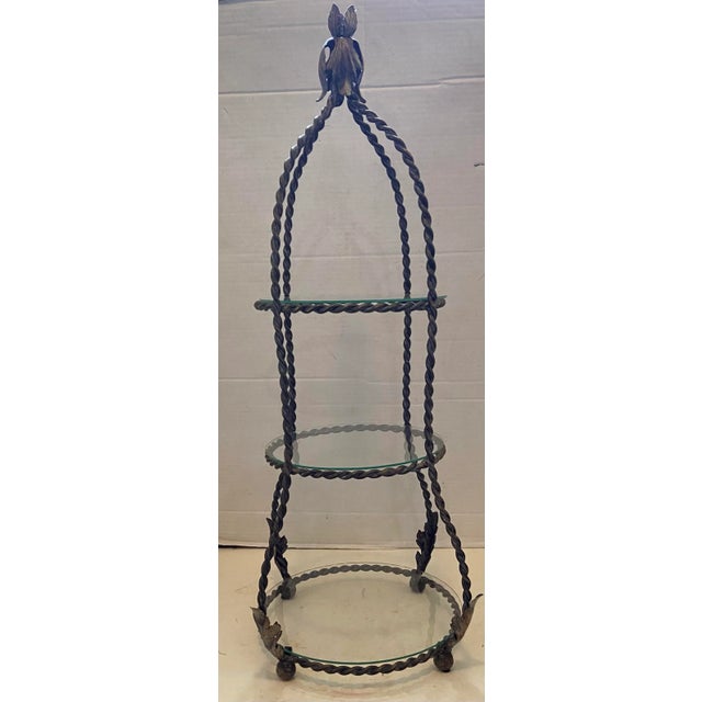 Hollywood Regency Tole Style Table Stand Etagere For Sale - Image 11 of 12