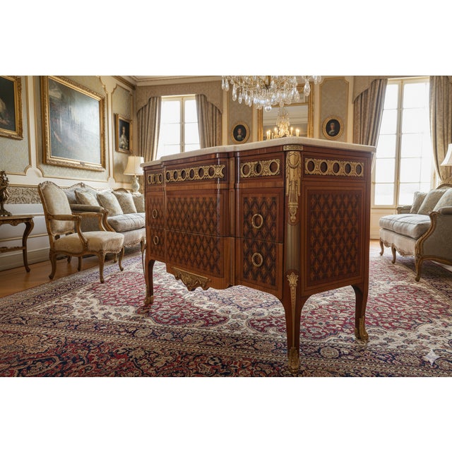 Napoleon III Commode by H. Picard Bronzes after Riesener, 19th Century For Sale - Image 3 of 8