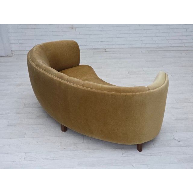 Olive Vintage Danish Three-Seater Banana Sofa, 1960s For Sale - Image 8 of 18
