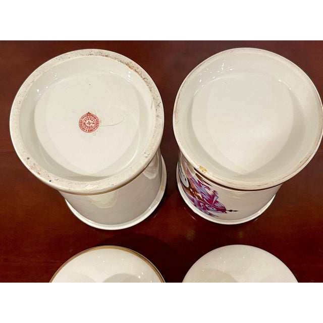 Old Paris Pair of Neoclassical Apothecary Jars by Maison A Collin Porcelaines & Cristaux For Sale - Image 4 of 14