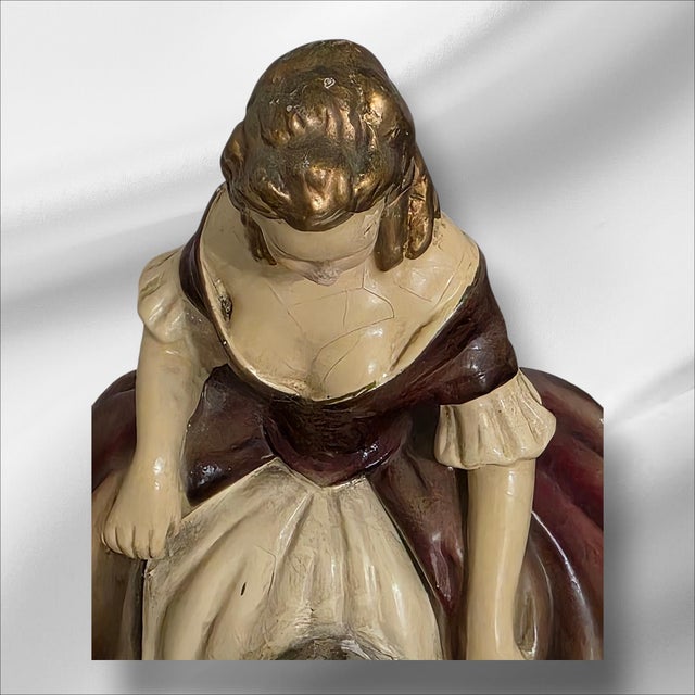 Vintage Mid-Century Modern Italian Figural Ceramic Lamp With Borzoi Dogs – Working Table Lamp For Sale - Image 4 of 12