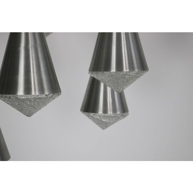Metal Cascade Lamp with Crystal Glass, 1970s For Sale - Image 7 of 13
