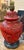 Antique Asian Red Cinnabar Lamp With Original Paper Pleated Shade For Sale In New York - Image 6 of 12