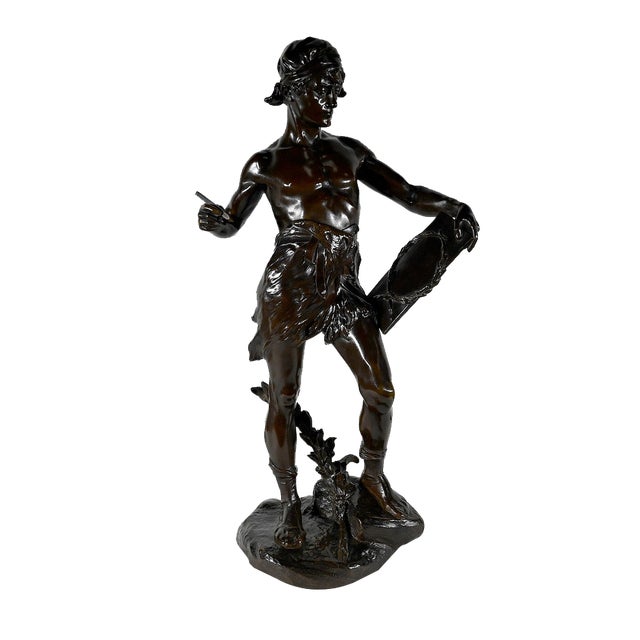 E. Drouot, Allégorie de la Poésie, 1900, Bronze For Sale