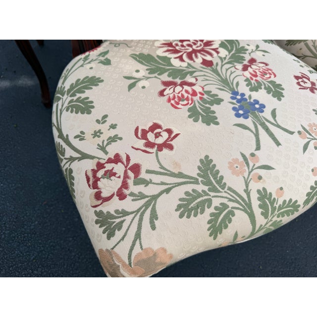 Vintage John Widdicomb Floral Upholstered Dining Chairs, Set of 12 For Sale - Image 16 of 17