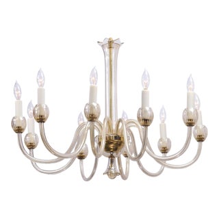 1960s 10-Light Venetian Glass Chandelier - Italy For Sale