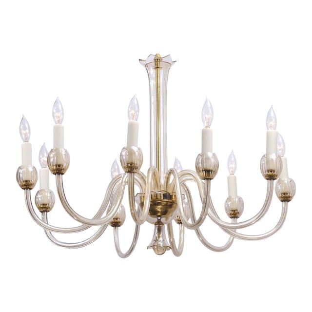 1960s 10-Light Venetian Glass Chandelier - Italy For Sale