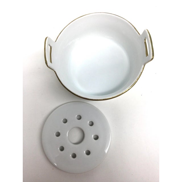 Artist Signed Celos Bavarian China Butter Tub Floral Pattern Gold Painted For Sale - Image 11 of 11