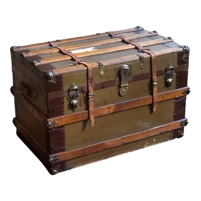 Large Antique Travel Trunk For Sale
