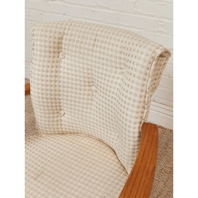 Antique White 1970’s Oak Office Chair For Sale - Image 8 of 10