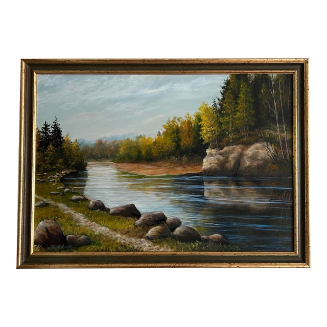 Original Realistic Landscape Oil Painting on Canvas of Bucks County Pennsylvania For Sale
