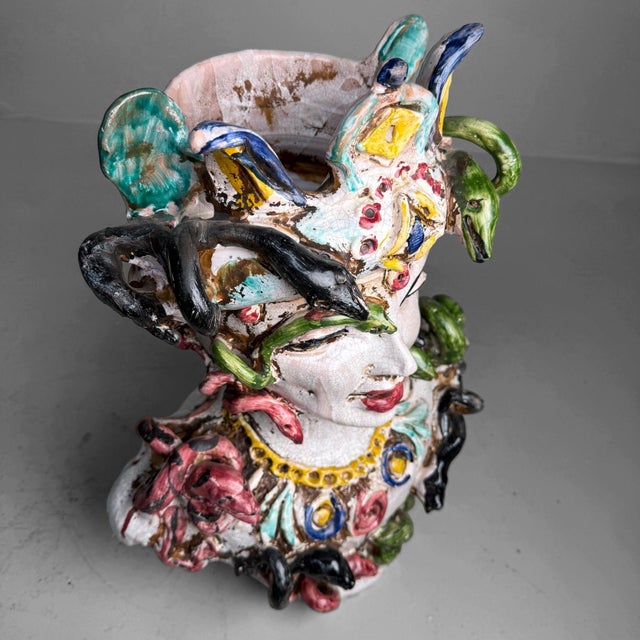 Anthropomorphic Ceramic Bust Vase by Gennaro Condurso, Seminara, Italy, 2010s For Sale - Image 11 of 17