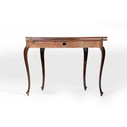 Vintage George III Style Walnut Demi-Lune Folding Game Table, England, 1950s For Sale - Image 4 of 12