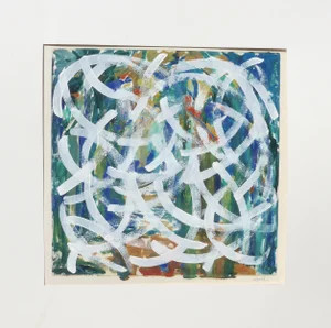 "Contemporary Circles" Contemporary Abstract Mixed-Media Painting on Paper