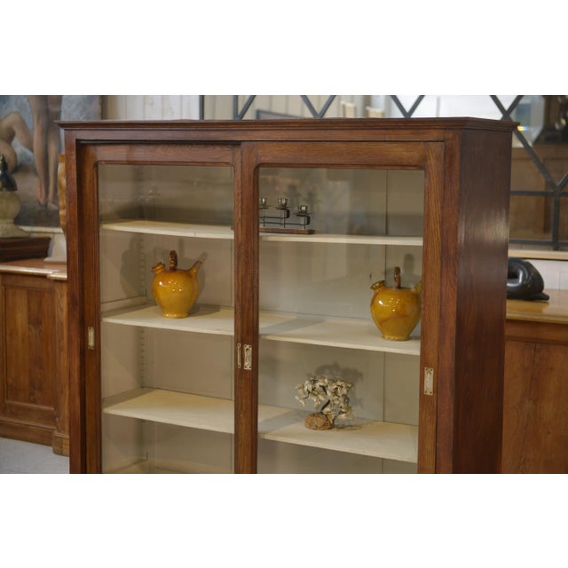 Brown Oak Display Cabinet, 1940s For Sale - Image 8 of 11