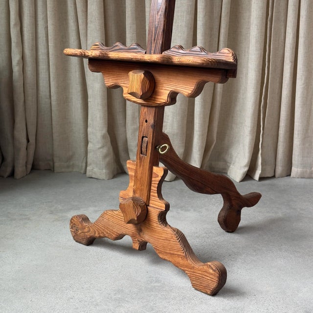 Mid-Century Modern 1970s Witco Carved Wood Artist's Easel For Sale - Image 3 of 12