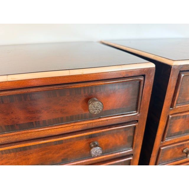 Wood Late 19th Century Pair of Inlaid Rosewood Nightstands For Sale - Image 7 of 7