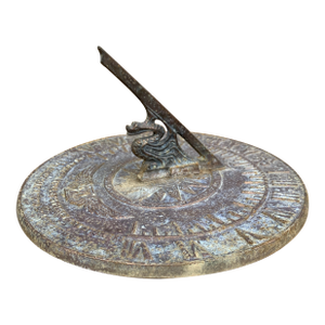 Vintage English Country Iron Garden Sundial "I'll Only Mark Your Sunny Hours"