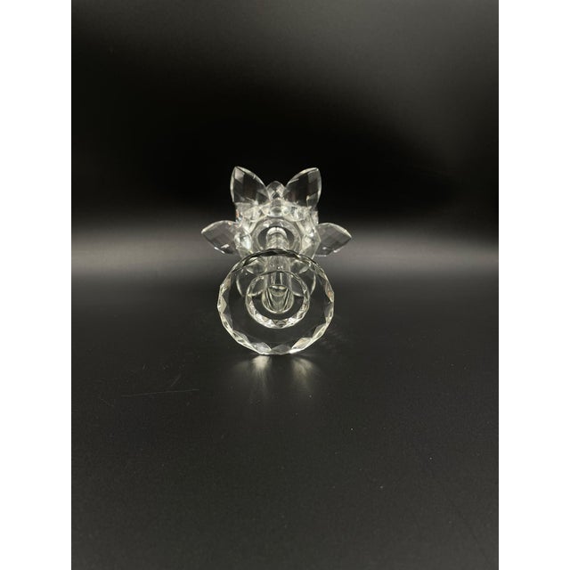 Crystal Lotus Flower Candlestick, 1976 For Sale - Image 6 of 9