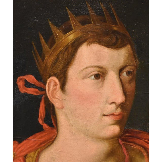 Flemish School Artist, Portrait of the Roman Emperor Augustus, 1600s-1700s, Oil on Canvas For Sale - Image 7 of 13