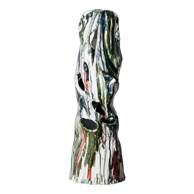 Sculptural Perforated Ceramic Lamp by Ernesto Treccani, 1960s For Sale