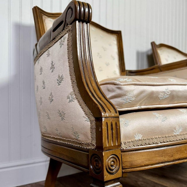 Vintage Mid-Century Directoire-Style Bergère Armchairs For Sale - Image 12 of 14