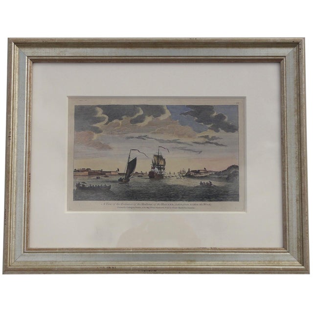 Havana Harbor Original Print by Peter Canot, Framed For Sale