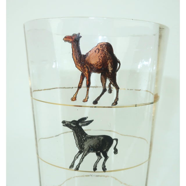 1930s Art Deco Novelty Cocktail Glass With Hand Painted Animal Measurements, c.1930 For Sale - Image 5 of 12