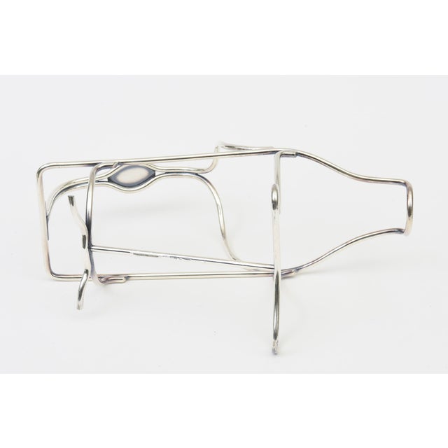 Vintage Signed Christofle Silver Plate Wine or Champagne Carrier/ Holder, 1960's For Sale - Image 11 of 13