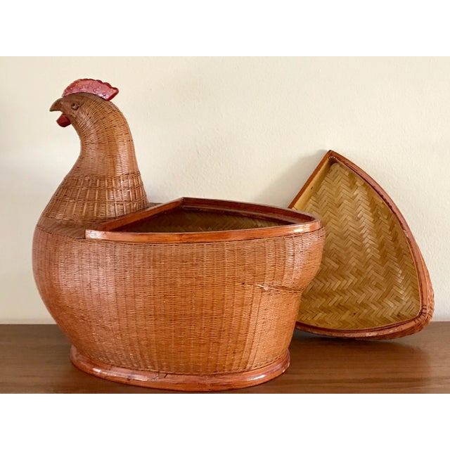 Mid-Century Shanghai Collection Wicker Hen For Sale - Image 9 of 13