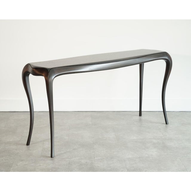 Sculpted Sapele Mahogany Console Table in Espresso, 1960s For Sale - Image 4 of 10