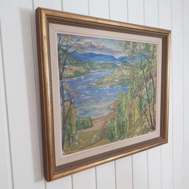 C. Åmell, River Landscape, 1948, Oil Painting on Panel, Framed For Sale - Image 4 of 18
