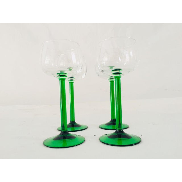 Mid Century Green Stem Wine Glasses Set of 4 Chairish