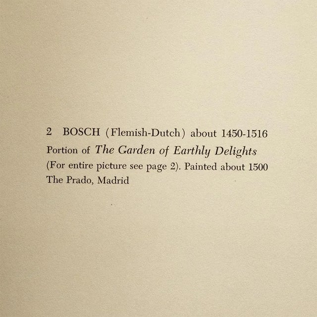 1950s 1955 After Bosch "Portion of the Garden of Earthly Delights", Vintage Full-Color Print For Sale - Image 5 of 8