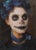 Day of the Dead Woman by Stephanie Deshpande | Oil on panel Portrait of a woman with skull makeup. For Sale