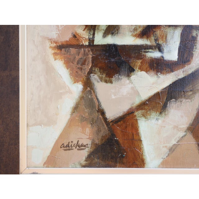 Plastic David Adickes "Abstract Bouquet, Browns #1" Modern Abstract Cubist Floral Still Life Painting, 2007 For Sale - Image 7 of 10
