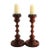 Pair of Large Turned Wood Candlesticks by Theodore Alexander, 17.5" Tall For Sale